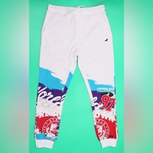 NEW Staple Pigeon White Sweat Pant Ankle Zip Drawstring Pockets size 2xl